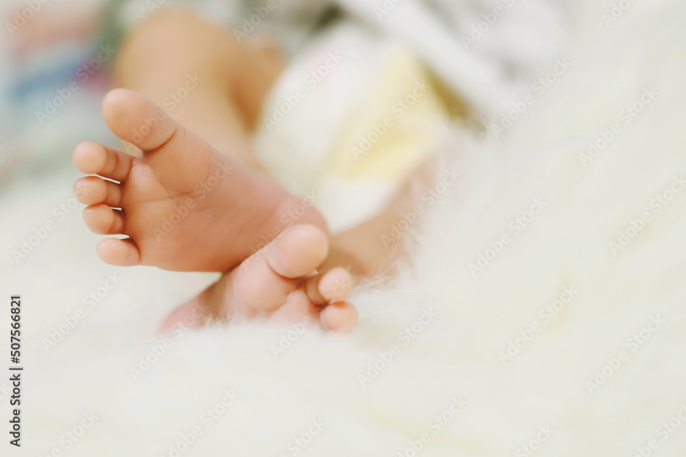 Close Up newborn infant Baby feet in mother hands. Baby's feet on female Shaped hands Mom and her Child. Beautiful conceptual image of Maternity Close Up newborn infant Baby feet in mother hands. Baby's feet on female Shaped hands Mom and her Child. Beautiful conceptual image of Maternity