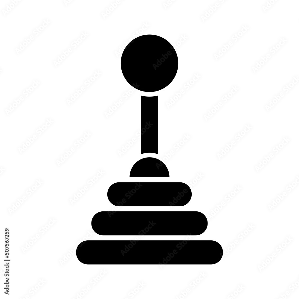 Stick shift vector icon on white background Stick shift vector icon on white background