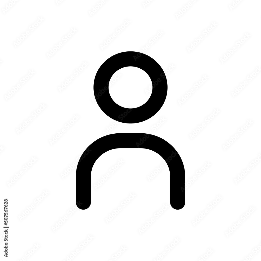 Simple user icon, Vector line icon on white background. Simple user icon, Vector line icon on white background.