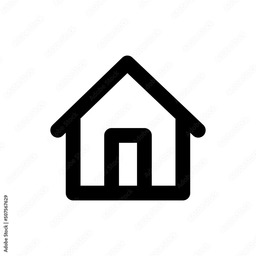 Simple home icon, Vector line icon on white background. Simple home icon, Vector line icon on white background.