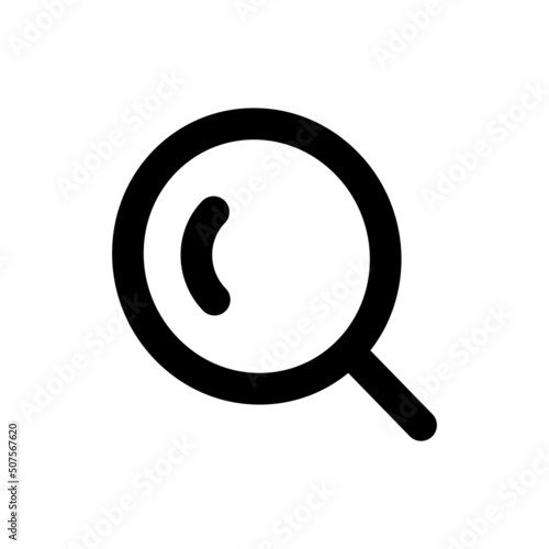 Simple search icon, Vector line icon on white background.