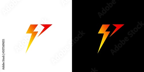 Modern and attractive letter P electric voltage logo design