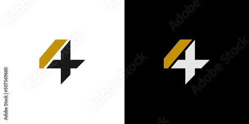 Modern and unique 4X logo design photo