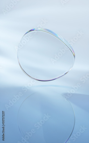 Curve glass with light illuminated, 3d rendering. © Vink Fan