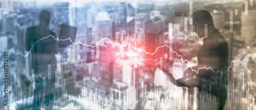 Trading Investment Economics concept. Trade concept. Stock market background