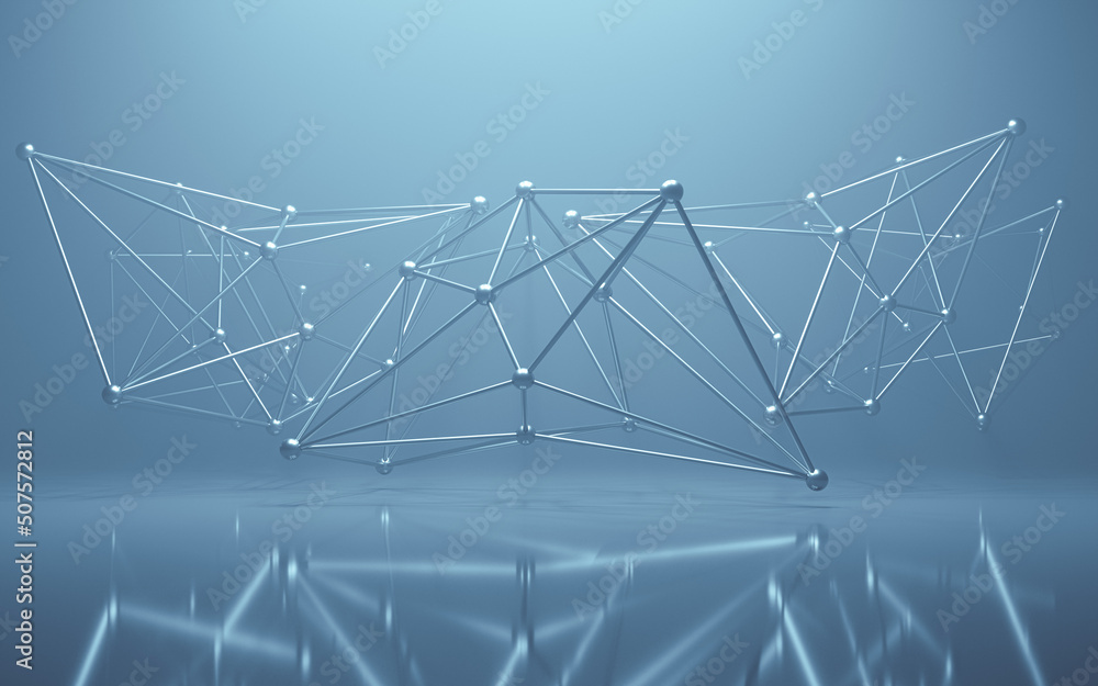 Geometry structure with fog scene, 3d rendering. Geometry structure with fog scene, 3d rendering.