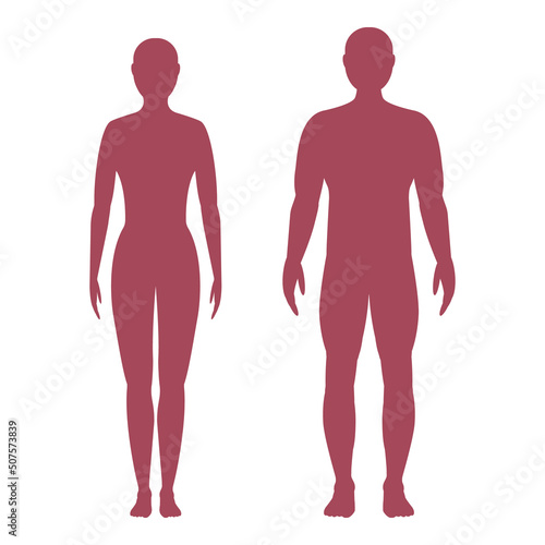 silhouette of a man and a woman isolated.