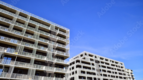 Apartment building with aluminium facades. Modern minimalist architecture. An innovative approach to residential architecture.