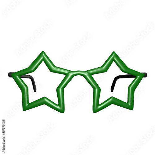 Star glasses with green frames photo