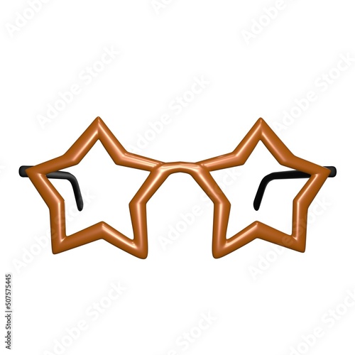 Star glasses with brown frames