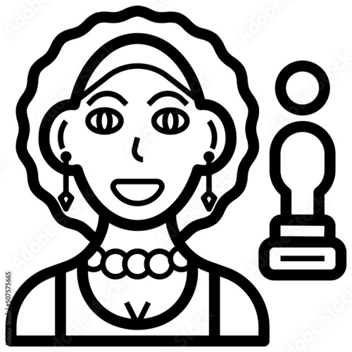 Actress line icon,linear,outline,graphic,illustration