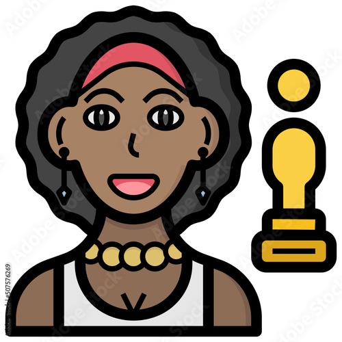 Actress filled outline icon,linear,outline,graphic,illustration