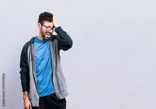 Billede på lærred A person with trouble remembering isolated, Concept of a forgetful person, Peopl