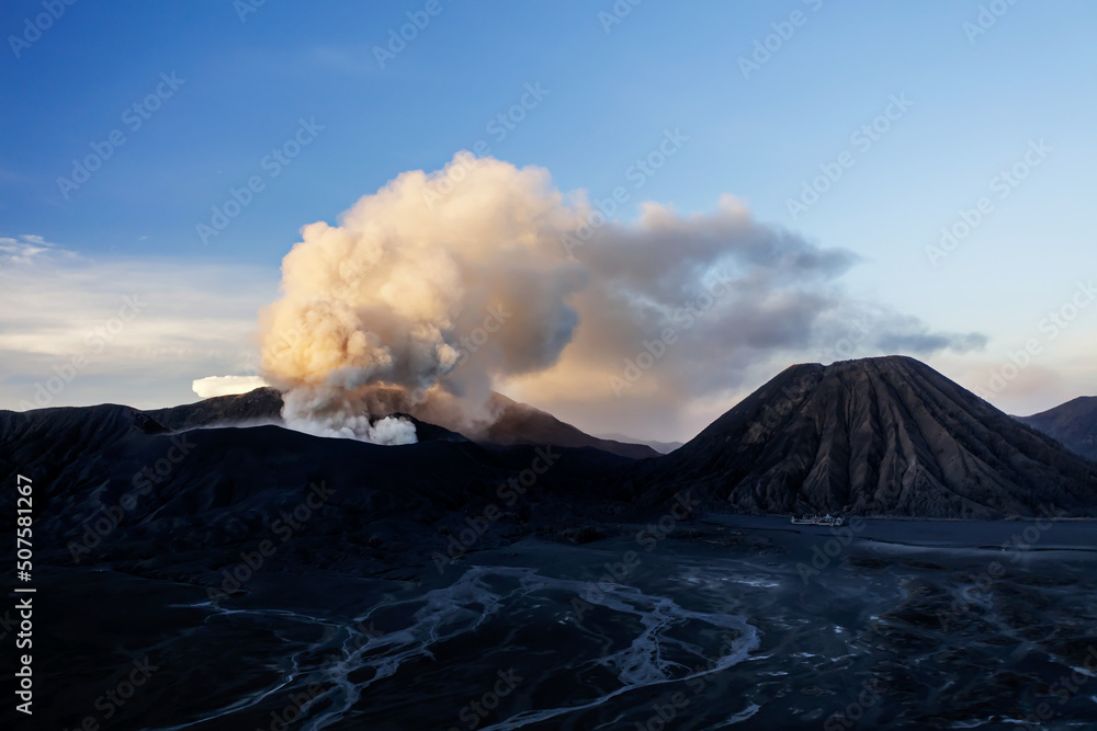Mount Bromo volcano activity rivers of mud Indonesia