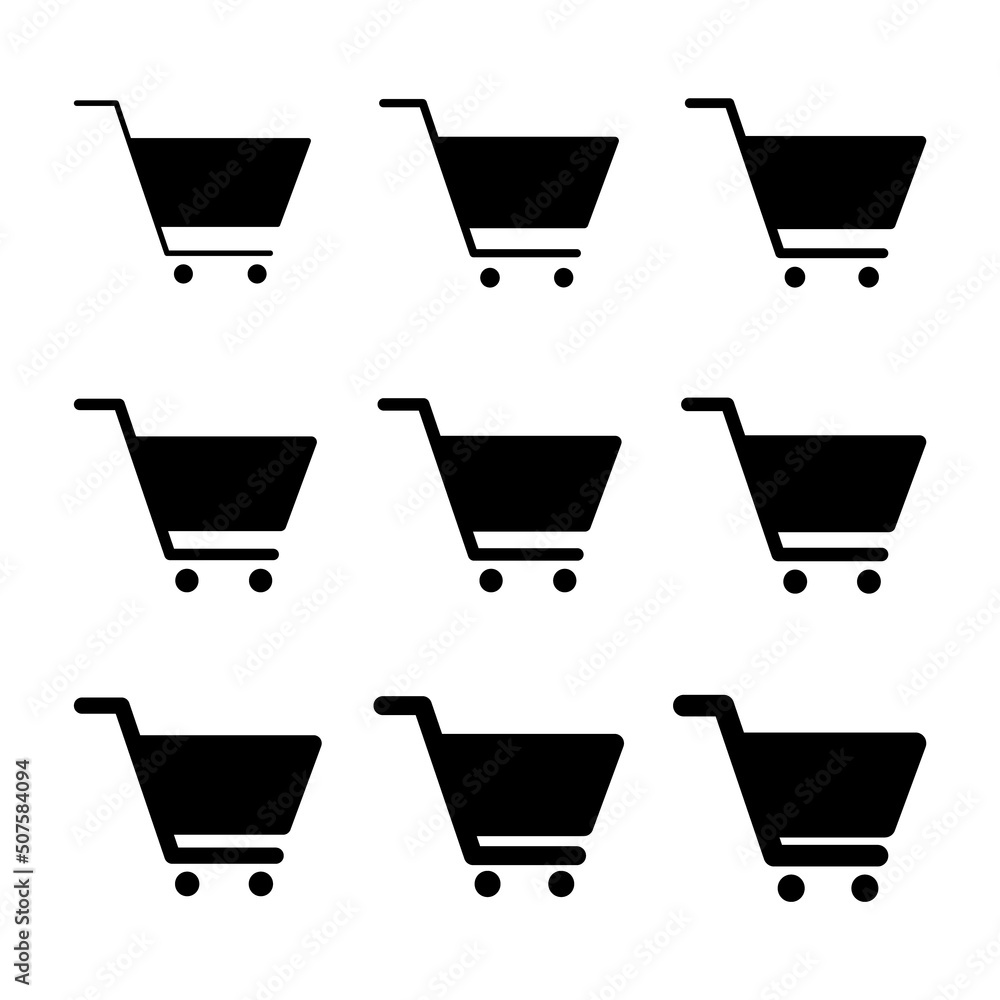 Set of shopping cart sale icon, market story shop vector illustration symbol isolated on white background Set of shopping cart sale icon, market story shop vector illustration symbol isolated on white background