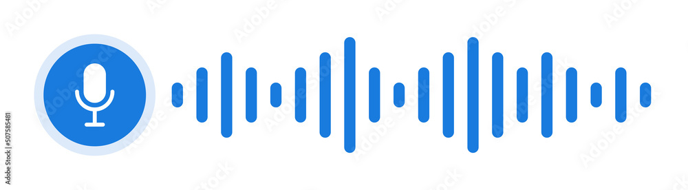 Record audio sound with microphone button. Soundwave vector icon illustration Record audio sound with microphone button. Soundwave vector icon illustration