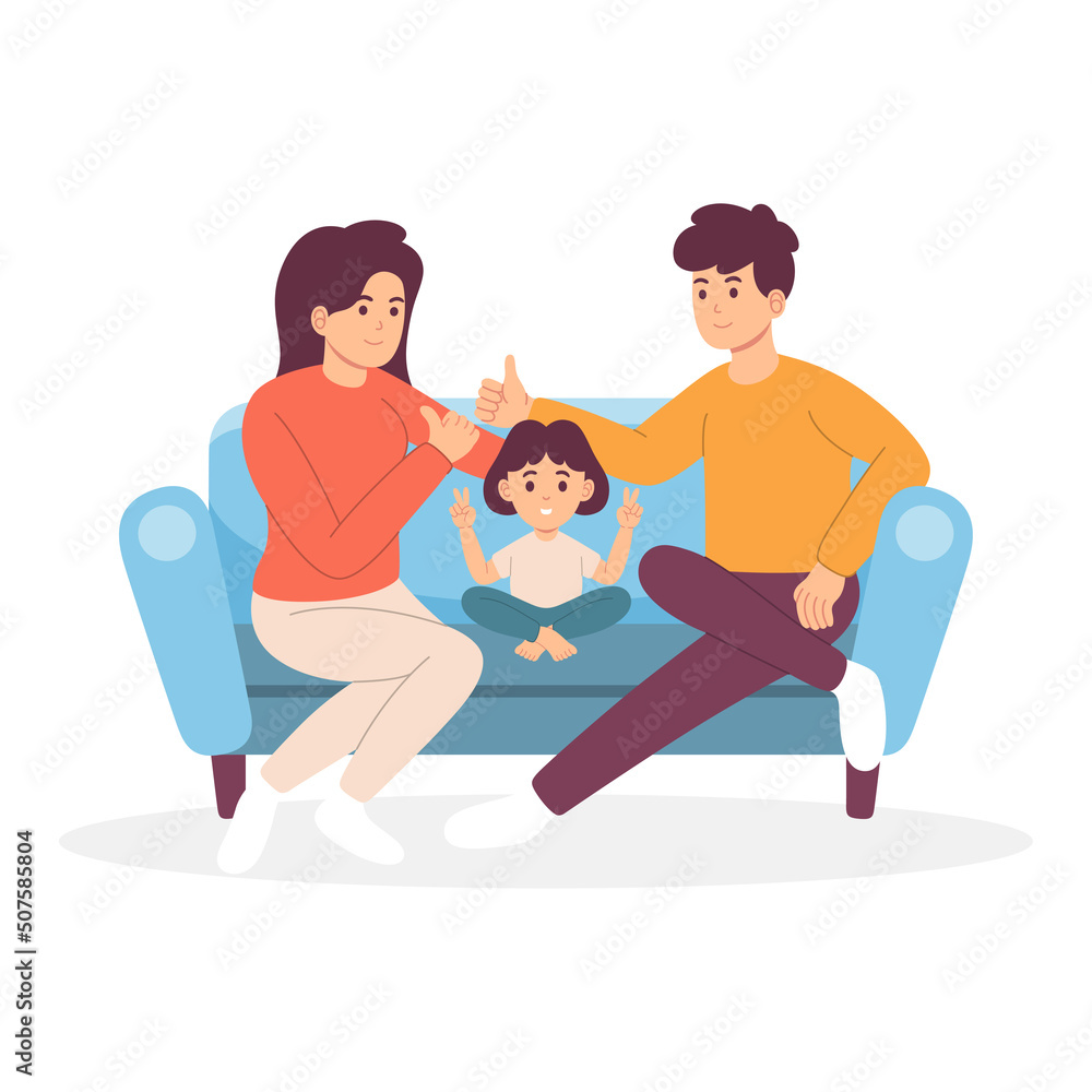 happy family flat design happy family flat design