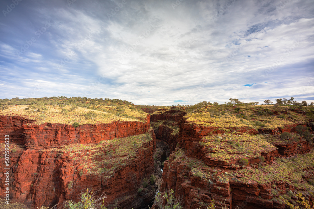 Beautiful view of Oxer Lookout in Karijini National Park, Western Australia