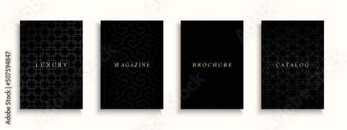 Set of black luxury ornamental covers, templates, backgrounds, placards, brochures, banners, flyers and etc Elegant ornate posters, cards, catalogs. Mosaic rich design