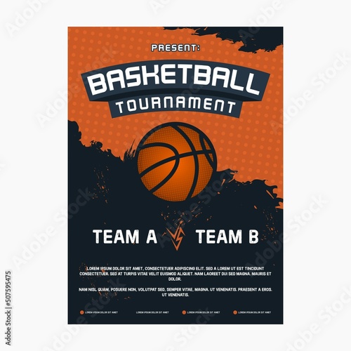 Basketball tournament poster template design