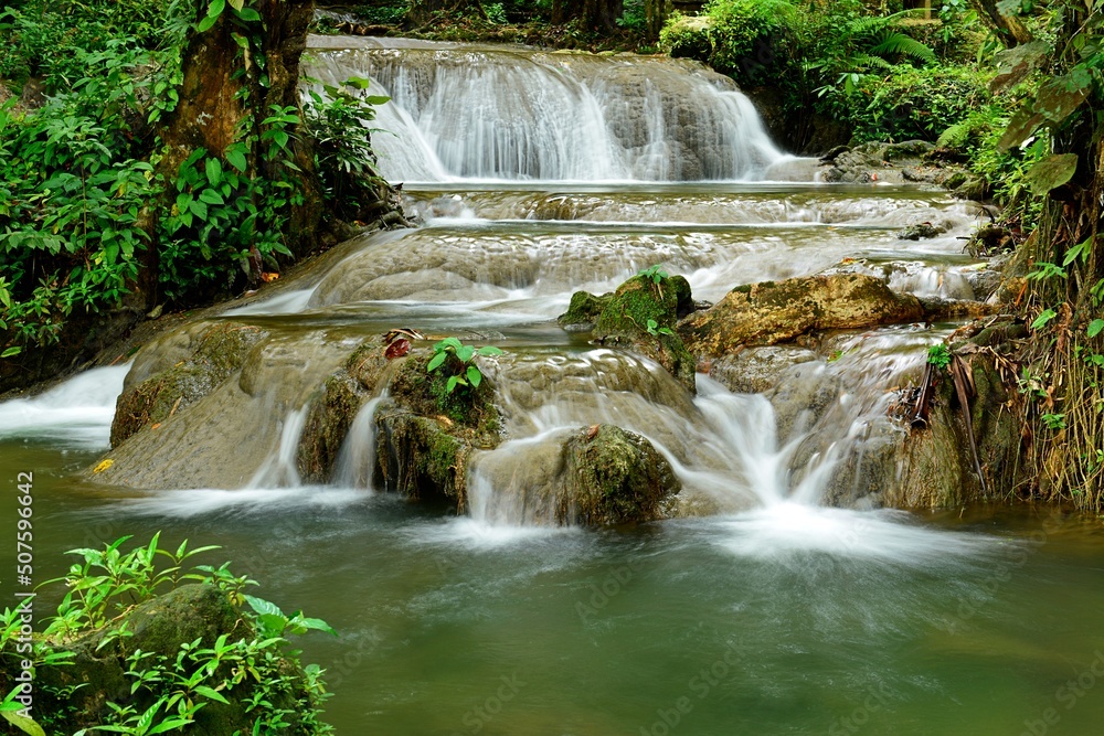 SaNangManora Waterfall in the southern forest of PhangNga province, Thailand. SaNangManora Waterfall in the southern forest of PhangNga province, Thailand.
