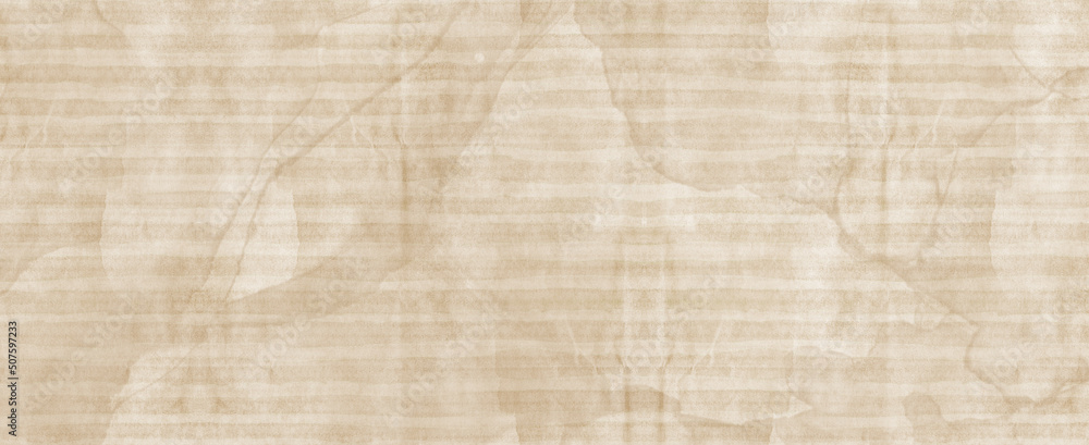 Old paper texture. Grunge background in beige tones. Abstract watercolor stripes pattern. 