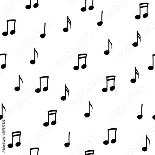 Notes scattered across the canvas, vector simple melodic pattern.