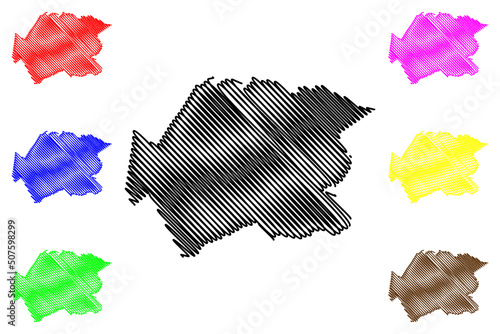 Sao Sebastiao do Passe municipality (Bahia state, Municipalities of Brazil, Federative Republic of Brazil) map vector illustration, scribble sketch Sao Sebastiao do Passe map