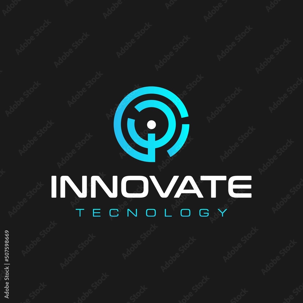 Innovate Technology Logo Design, Modern Digital Security System icon, Abstract tech Line Circle Vector, Future Secure Access Symbol, Creative Cyberspace Sign, Simple Logo Design for Technology Company