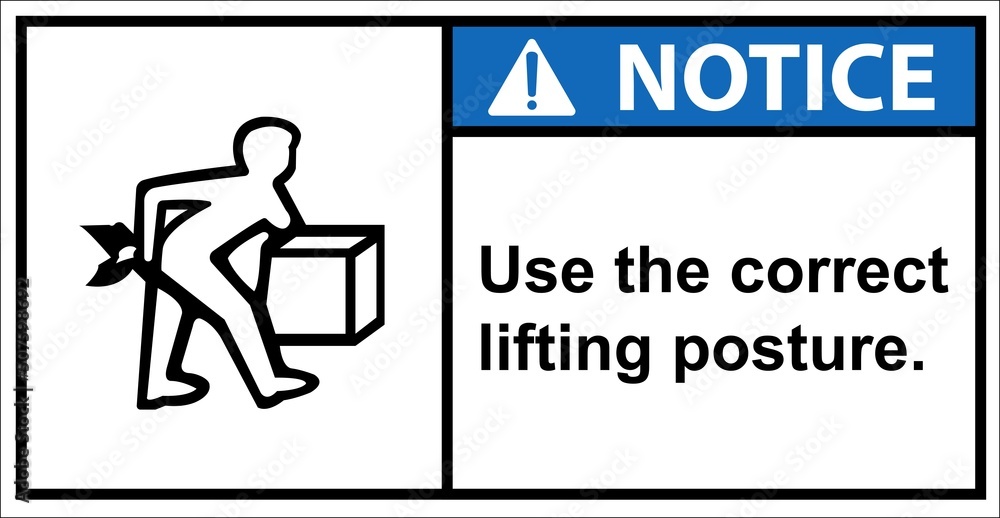 Be careful of heavy objects and please lift them properly,Notice sign. Be careful of heavy objects and please lift them properly,Notice sign.