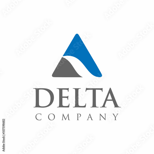Luxurious Delta Alpha Company Logo Design Template. Alpine Mountain Abstract Vector. Sky Peak Symbol for Consulting, Investment, Finance Business