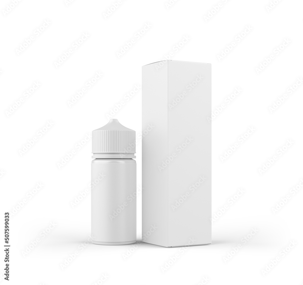Vape liquid White Blank Bottle and Box Mockup Stock Photo | Adobe Stock