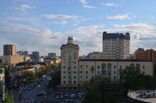 The urban landscape of Volgograd. View from the balcony