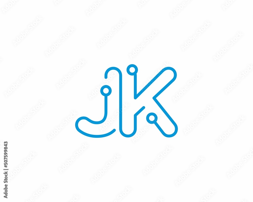 Abstract Letters JK Logo Design Template 001 Abstract Letters JK Logo Design Template 001