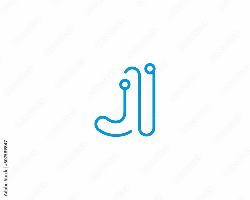 Abstract Letters JI Logo Design Template 001 Abstract Letters JI Logo Design Template 001