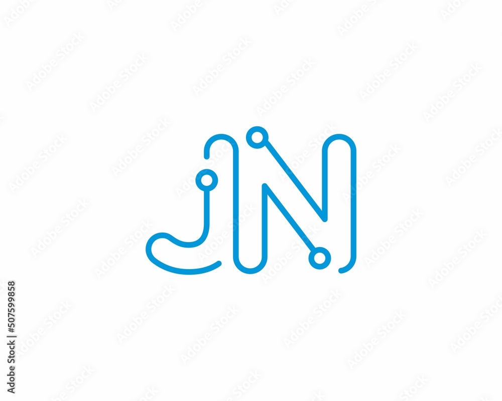 Abstract Letters JN Logo Design Template 001 Abstract Letters JN Logo Design Template 001
