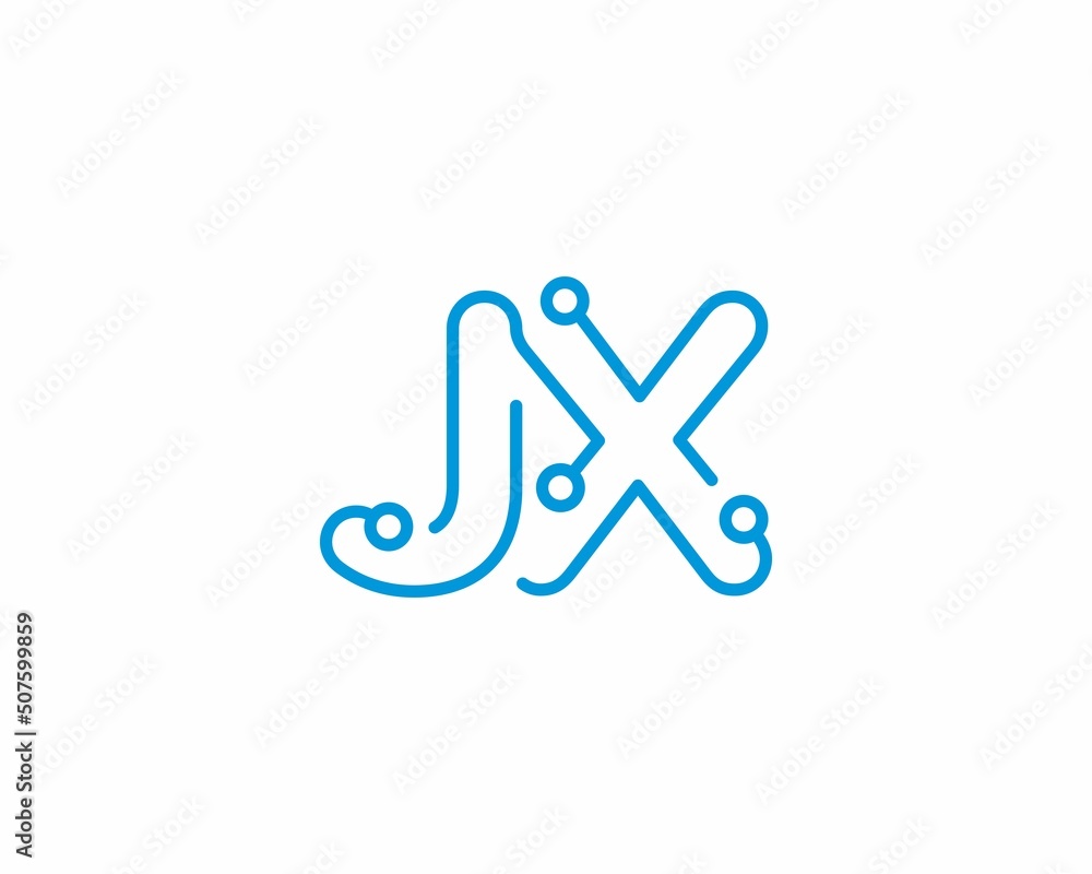 Abstract Letters JX Logo Design Template 001 Abstract Letters JX Logo Design Template 001