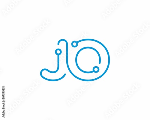 Abstract Letters JO Logo Design Template 001