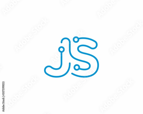 Abstract Letters JS Logo Design Template 001