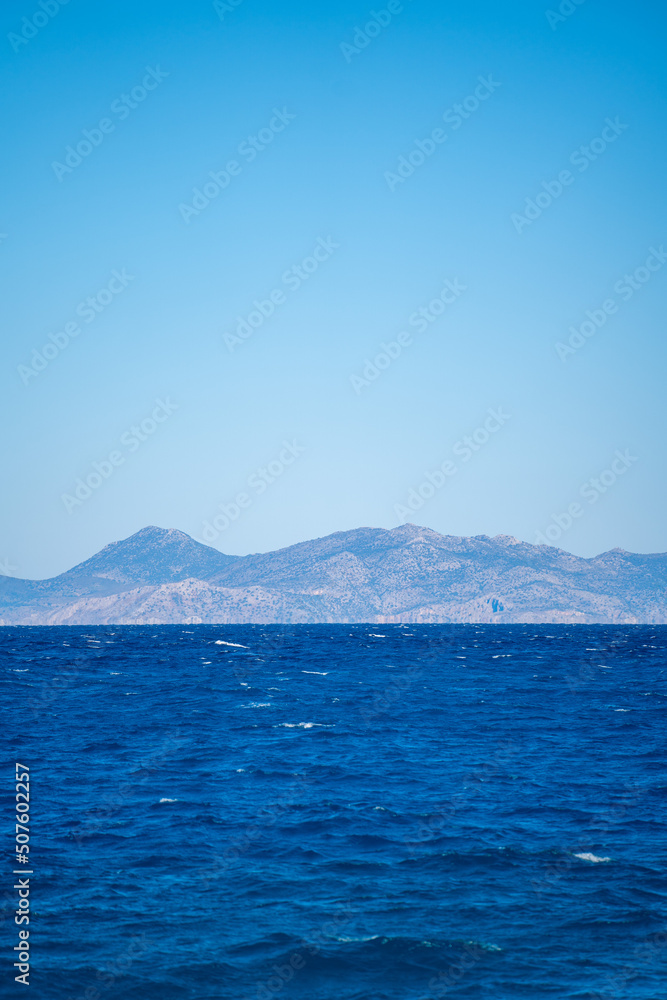 Mountains and ocean view of the Turkey border .