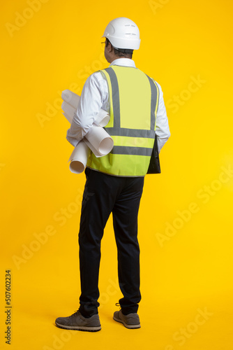 Engineer with his back to c...