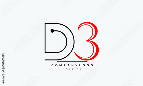 Alphabet letters Initials logo D3