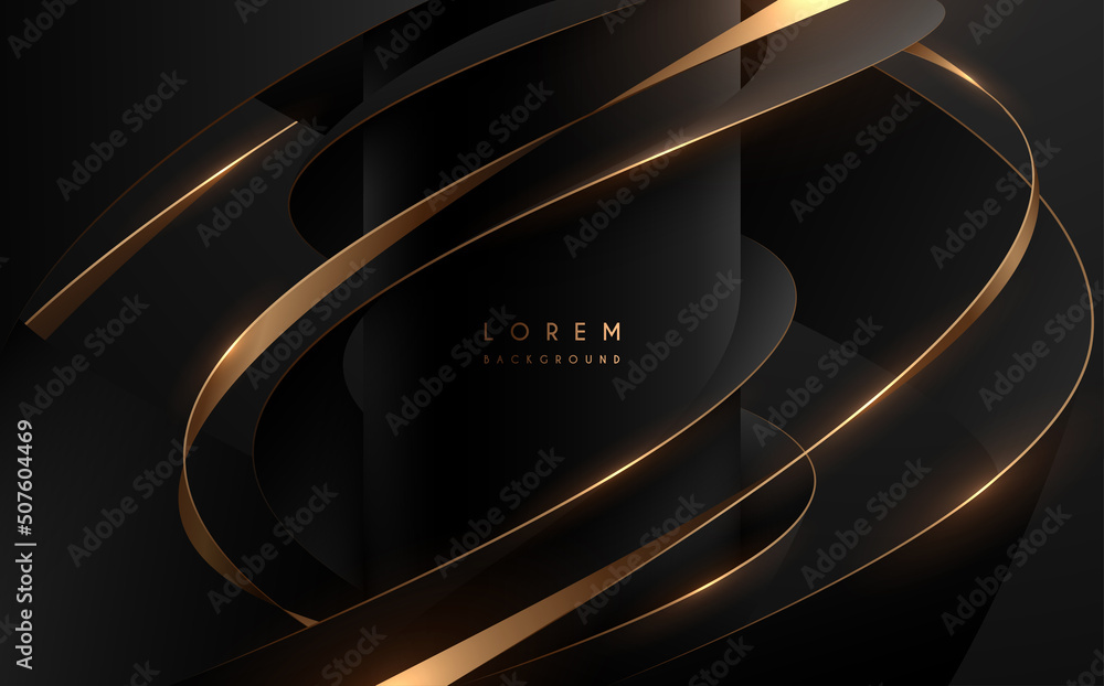 Abstract black and gold shapes background Stock Vector | Adobe Stock