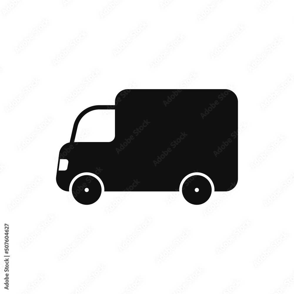A simple shipping fast delivery truck silhouette. Flat icon vector illustration for UI graphic design. A simple shipping fast delivery truck silhouette. Flat icon vector illustration for UI graphic design.
