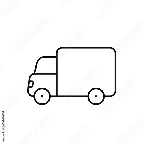 Shipping fast delivery truck, simple outline icon, Phone editable stroke line icon, high quality vector editable outline symbol for mobile app.