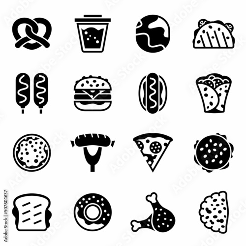 Vector Fast food icon set