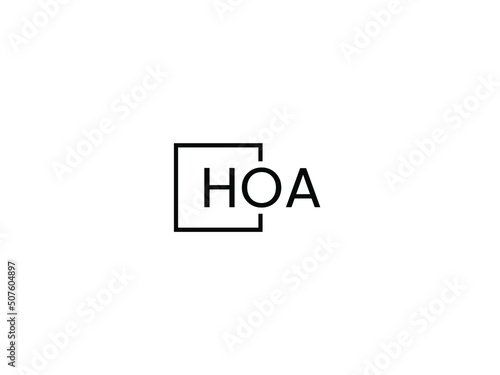 HOA letter initial logo design vector illustration