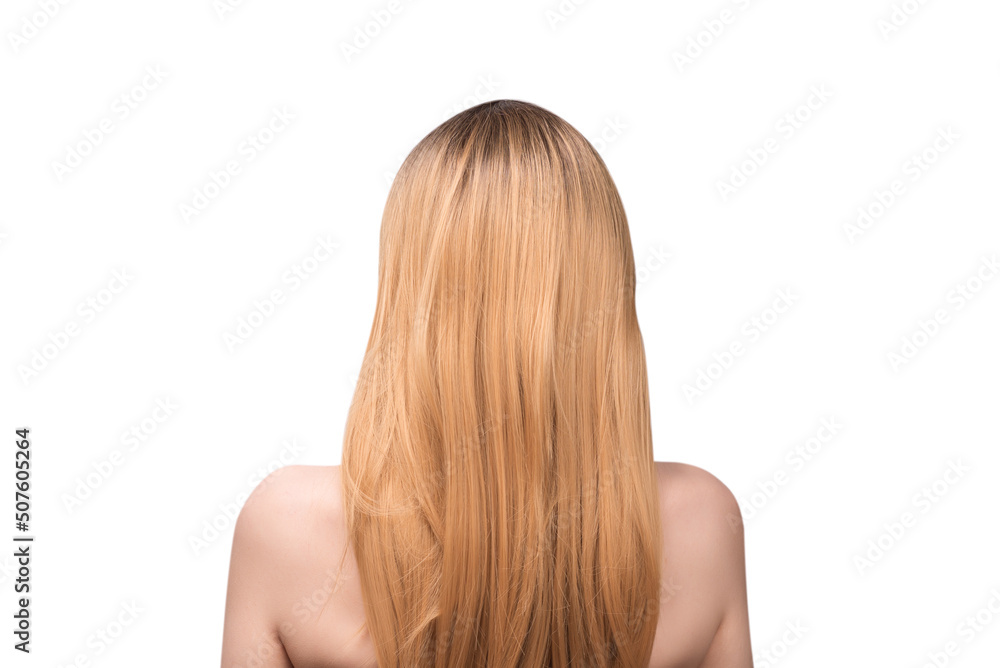Woman backside, beautiful woman with ombre hair isolated on a white. Woman backside, beautiful woman with ombre hair isolated on a white.