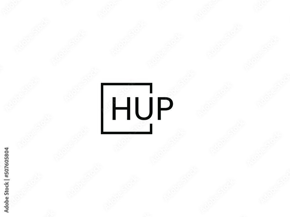HUP letter initial logo design vector illustration HUP letter initial logo design vector illustration