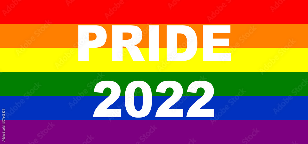 Pride Day 2022. LGBT flag. The LGBT pride flag or rainbow pride flag includes the flag of the lesbian, gay, bisexual, and transgender LGBT organization. 3D illustration. International LGBT Pride Day.